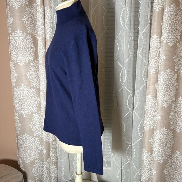 Jeanne Pierre blue mock turtleneck Sweater size medium - Picture 5 of 7